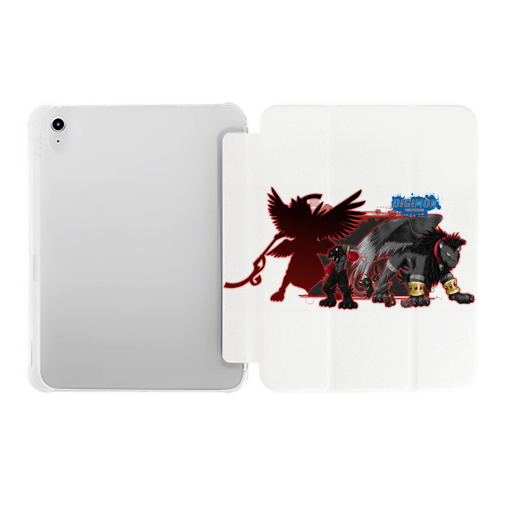 （画像用） Digimon デジタルモンスター/デジモン IPad ケース ペン収納付き 三つ折りスタンド PUレザー×シリコン 対応機種9.5/10.5/10.9インチ